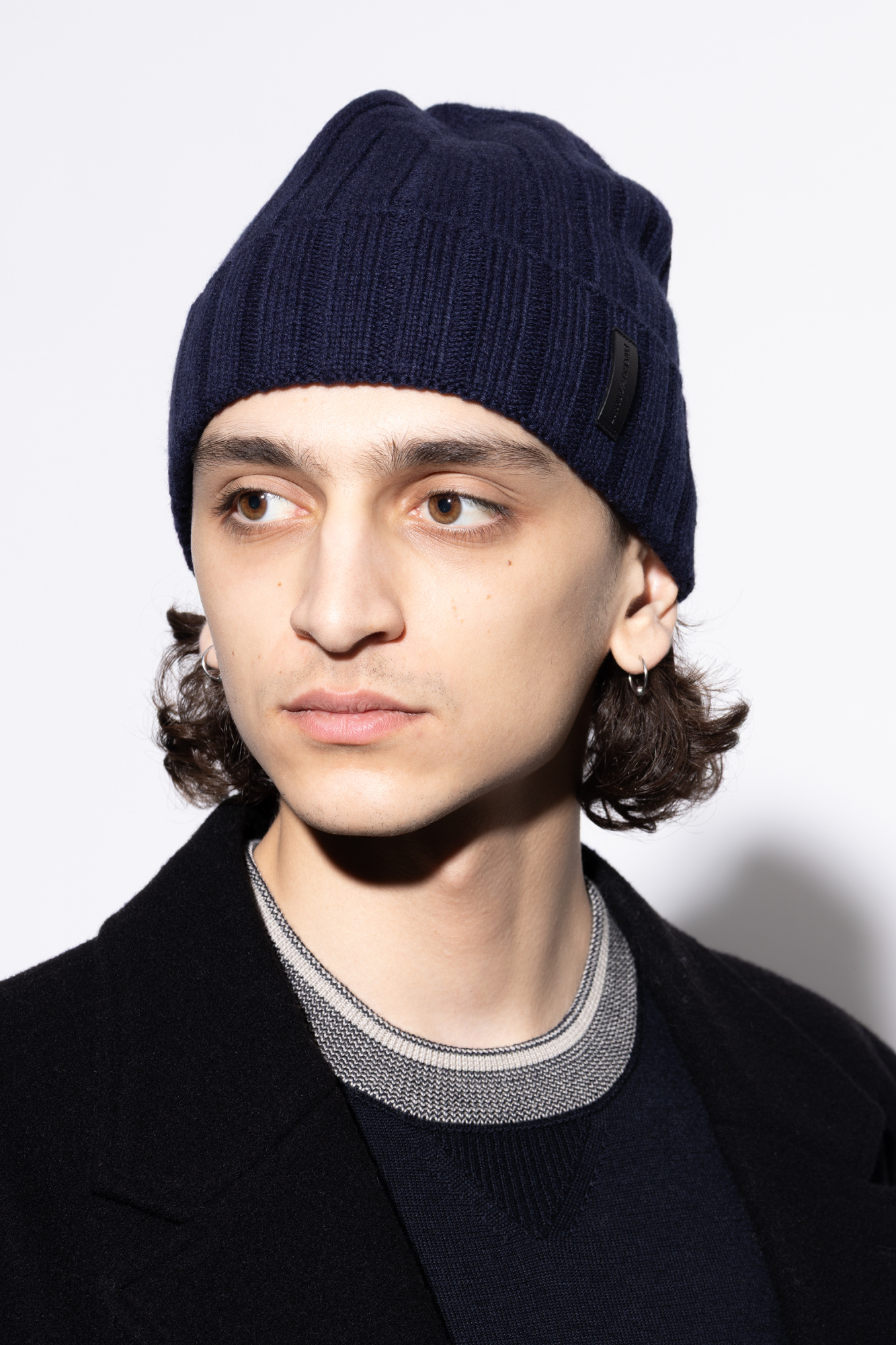 帽子 00s ARMANI Navy Wool Beanie Navy blue Wool hat Emporio Armani - Vitkac Canada